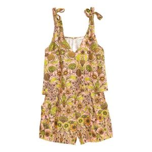 H&M floral v-neck jumpsuit romper with cutout back